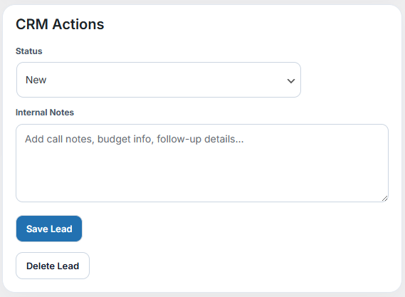 Search, filter, and export options for form entries